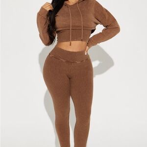 Olive Ribbed Women's Set